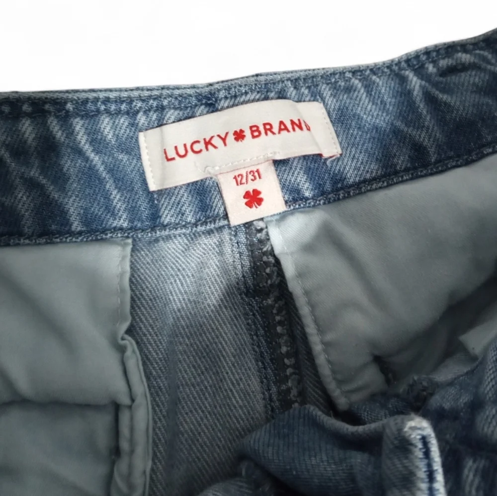 Lucky Brand Liquid Denim Luxe Cargo Jeans Relaxed Light Wash Sz 12/31
